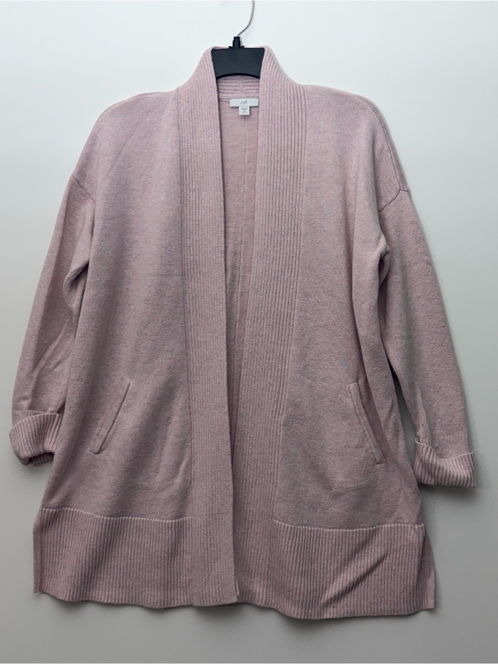 J. Jill Open-Front Shawl Collar Cardigan - Dusty Rose Small Petite